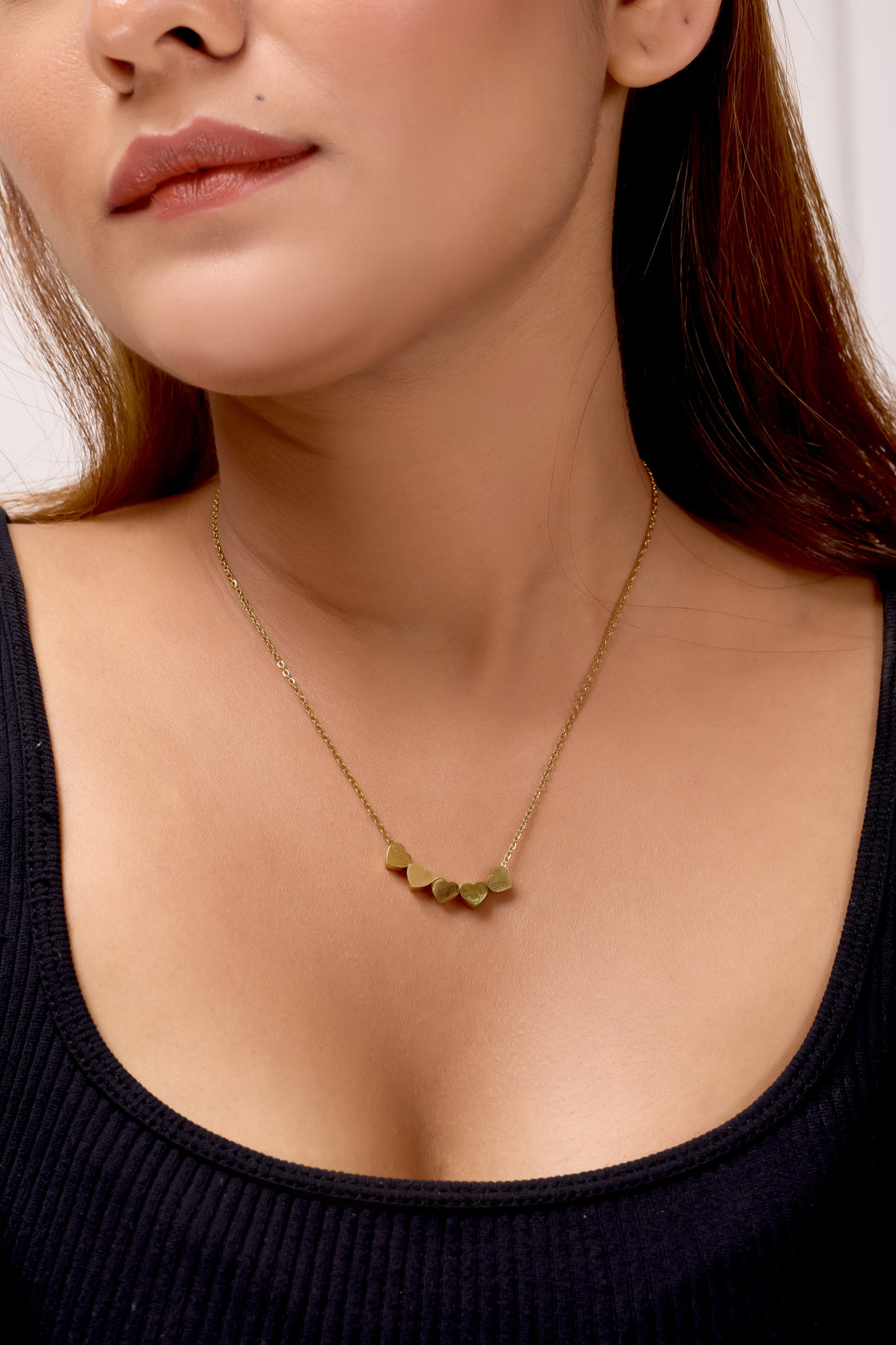 Gold-Toned Hearts Link Set GWN -9