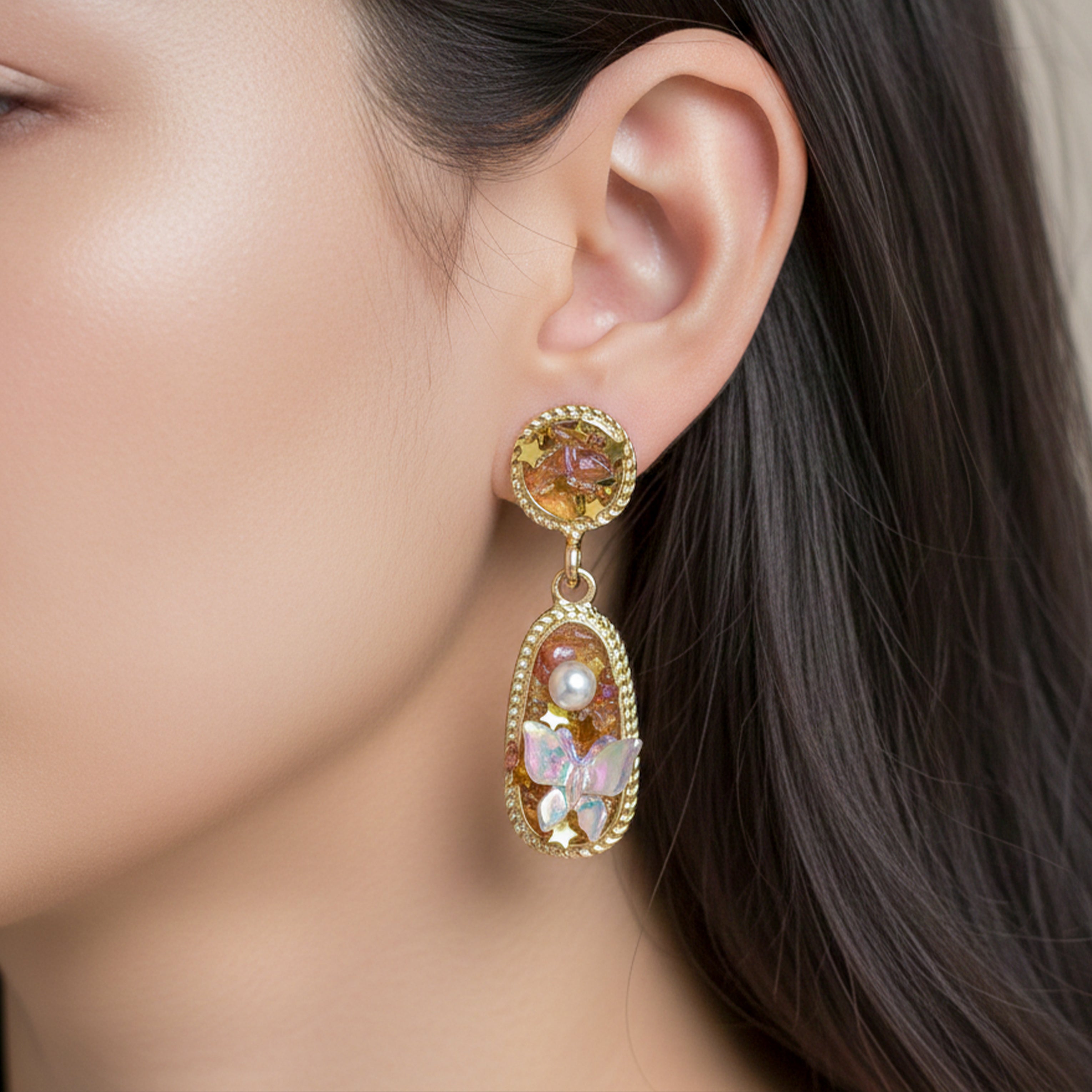 Butterfly Stud Earrings for women in Gold - Finora Jewels