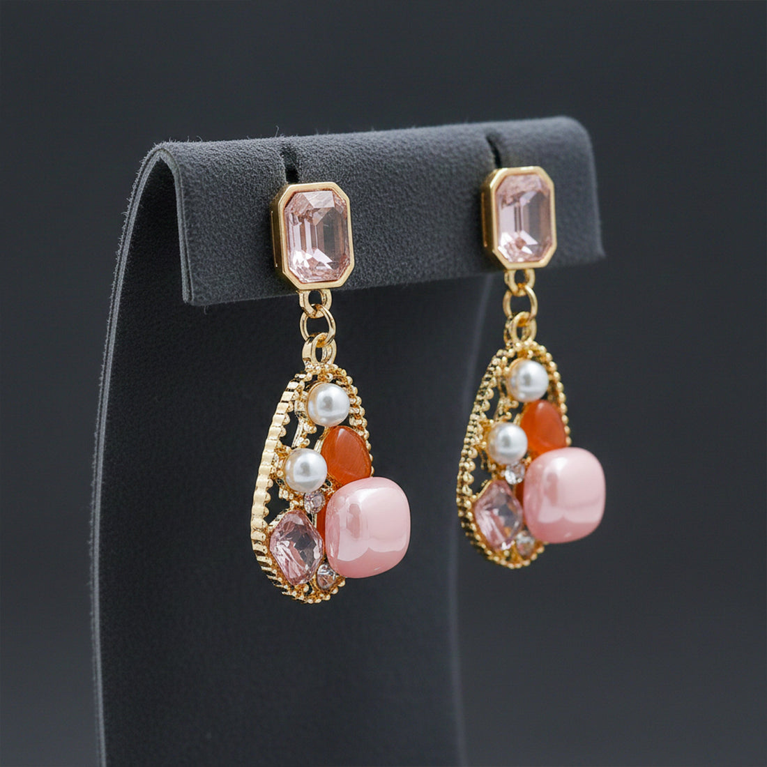 Women Stud Earrings Pearl Drop Gold jewellery - Finora Jewels
