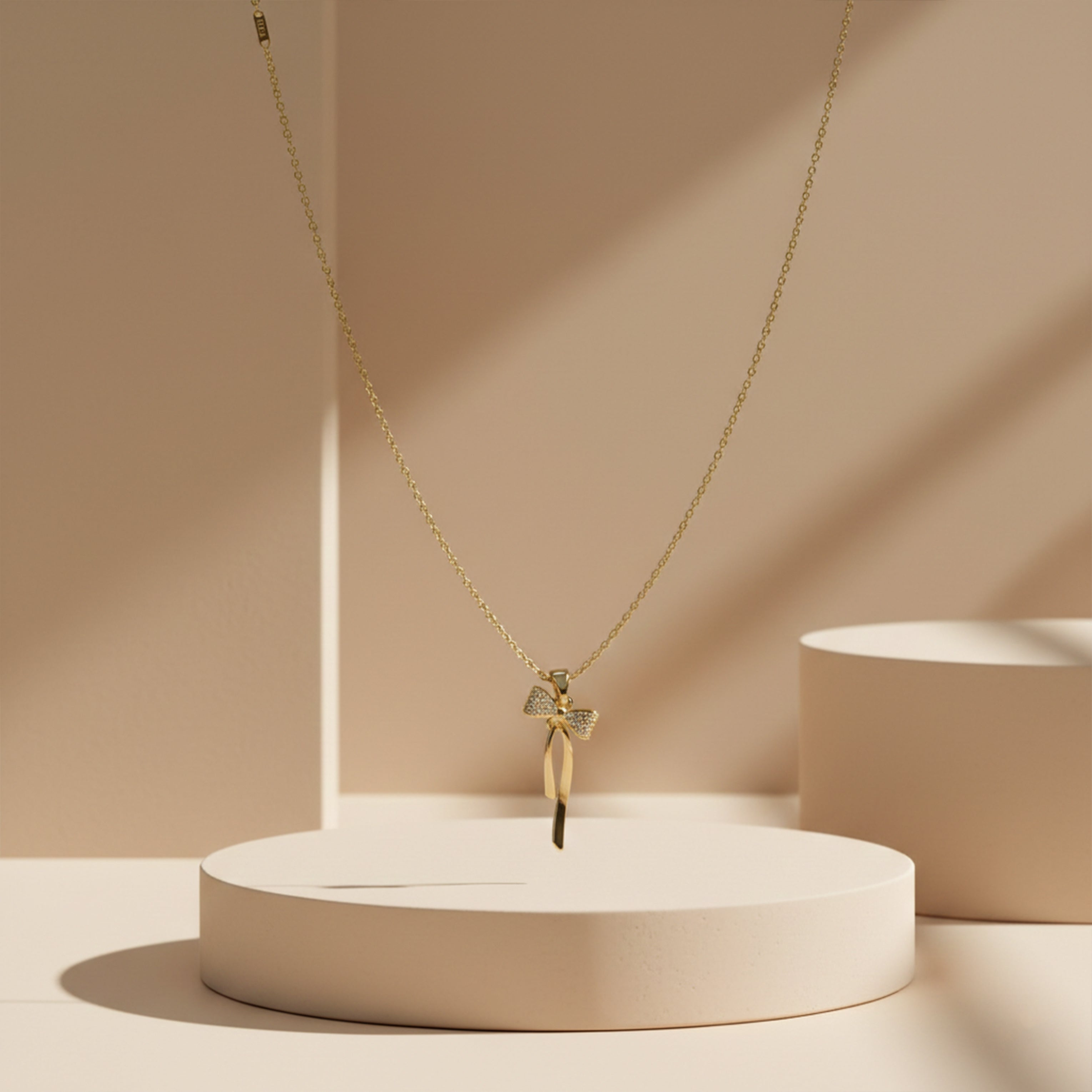 Women Necklace Bow Drop Gold jewellery - Finora Jewels