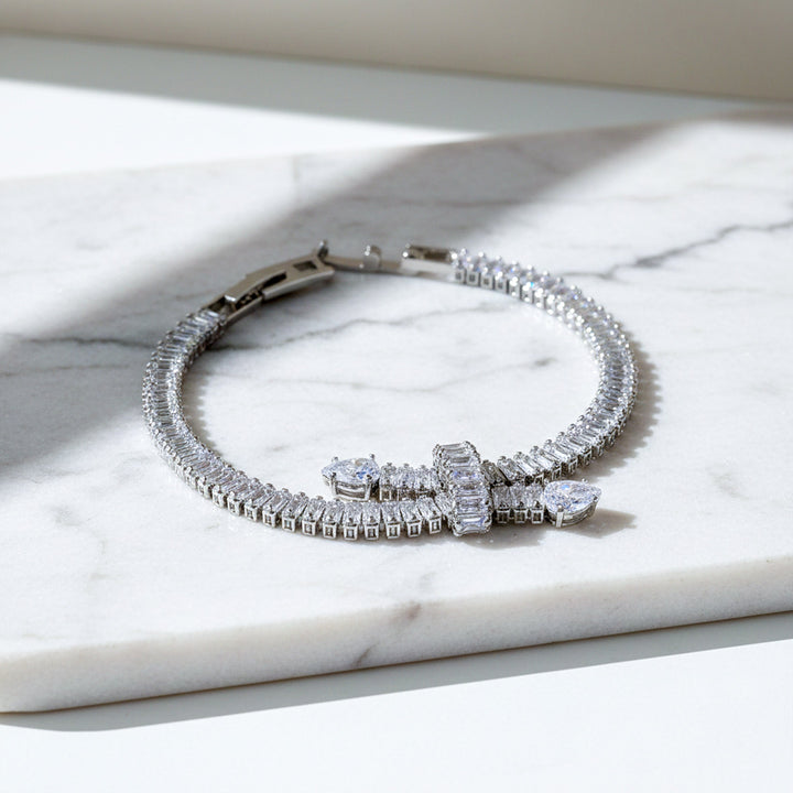 Crystal Bow Tennis Bracelet