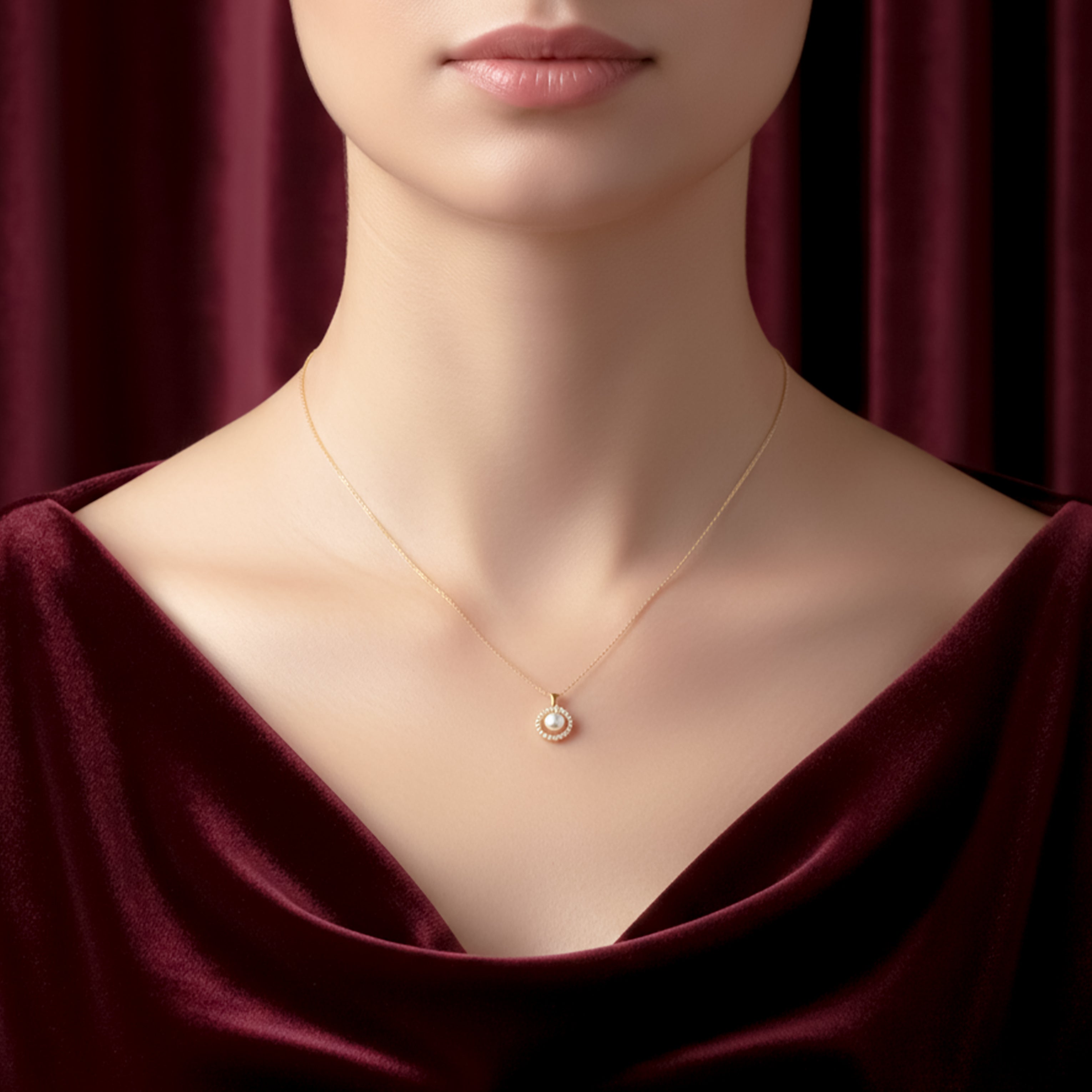 Gold-Toned Moti Encircled Elegance Link Set GWN -57