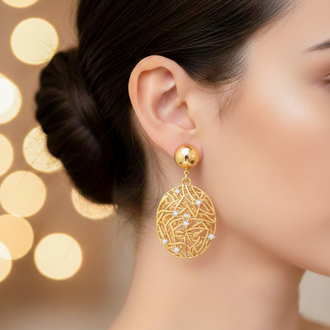 Sunora Weave Drops Ear Studs GWE -13