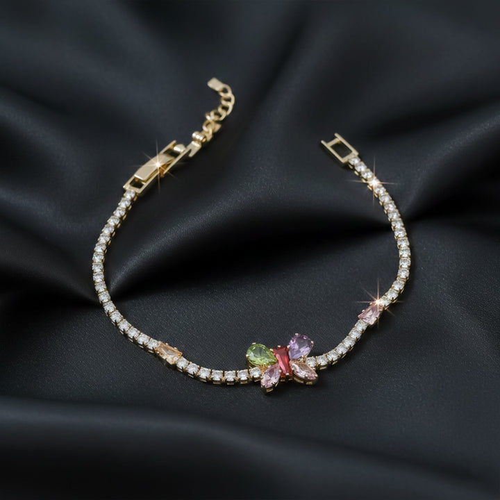 Multicolor Floral Tennis Bracelet