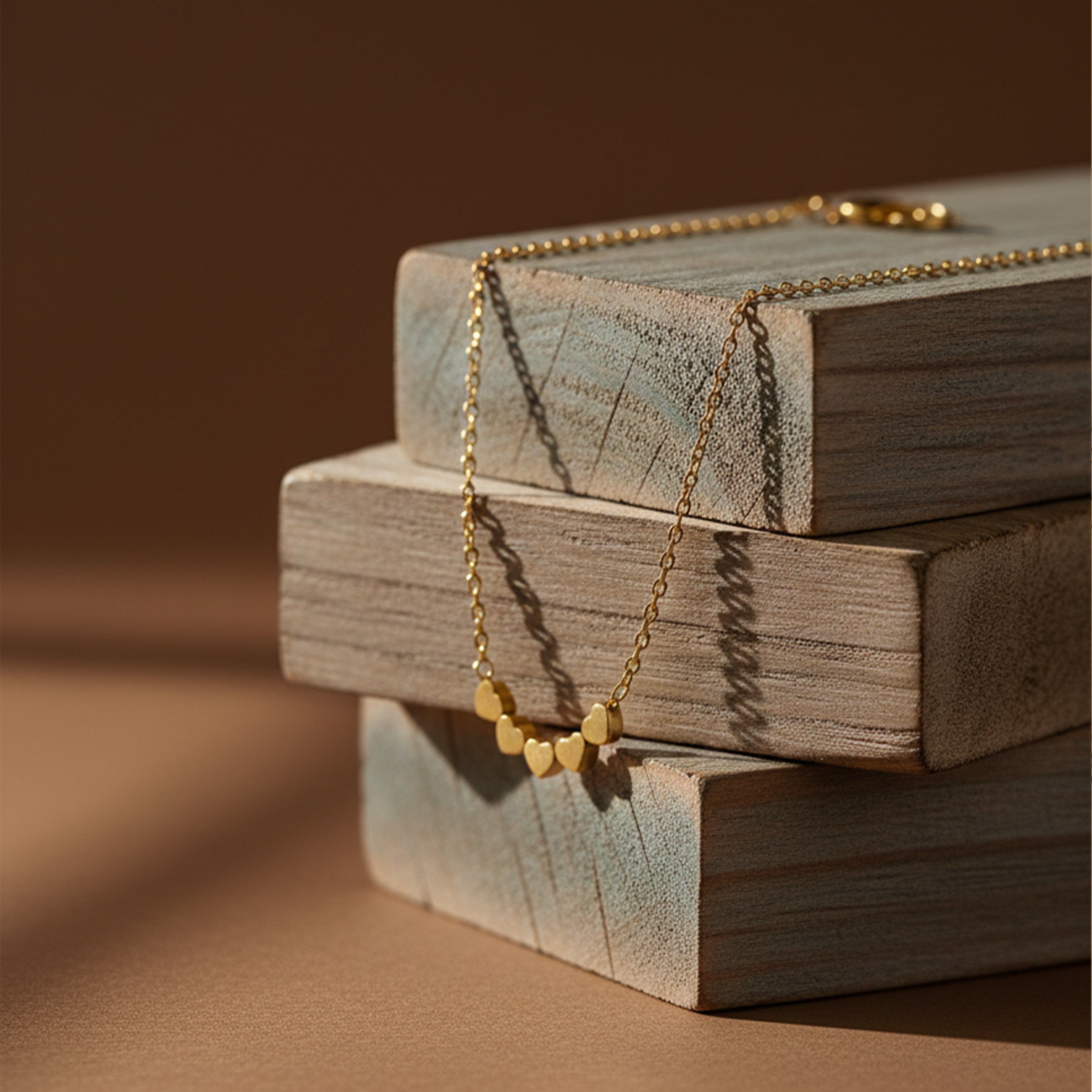 Gold-Toned Hearts Link Set GWN -9