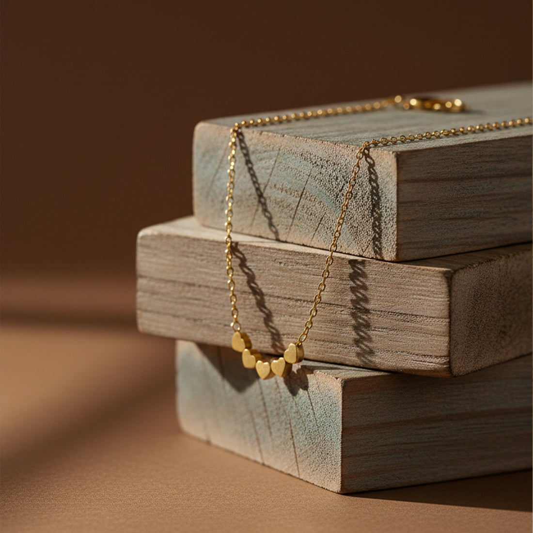 Gold-Toned Hearts Link Set GWN -9