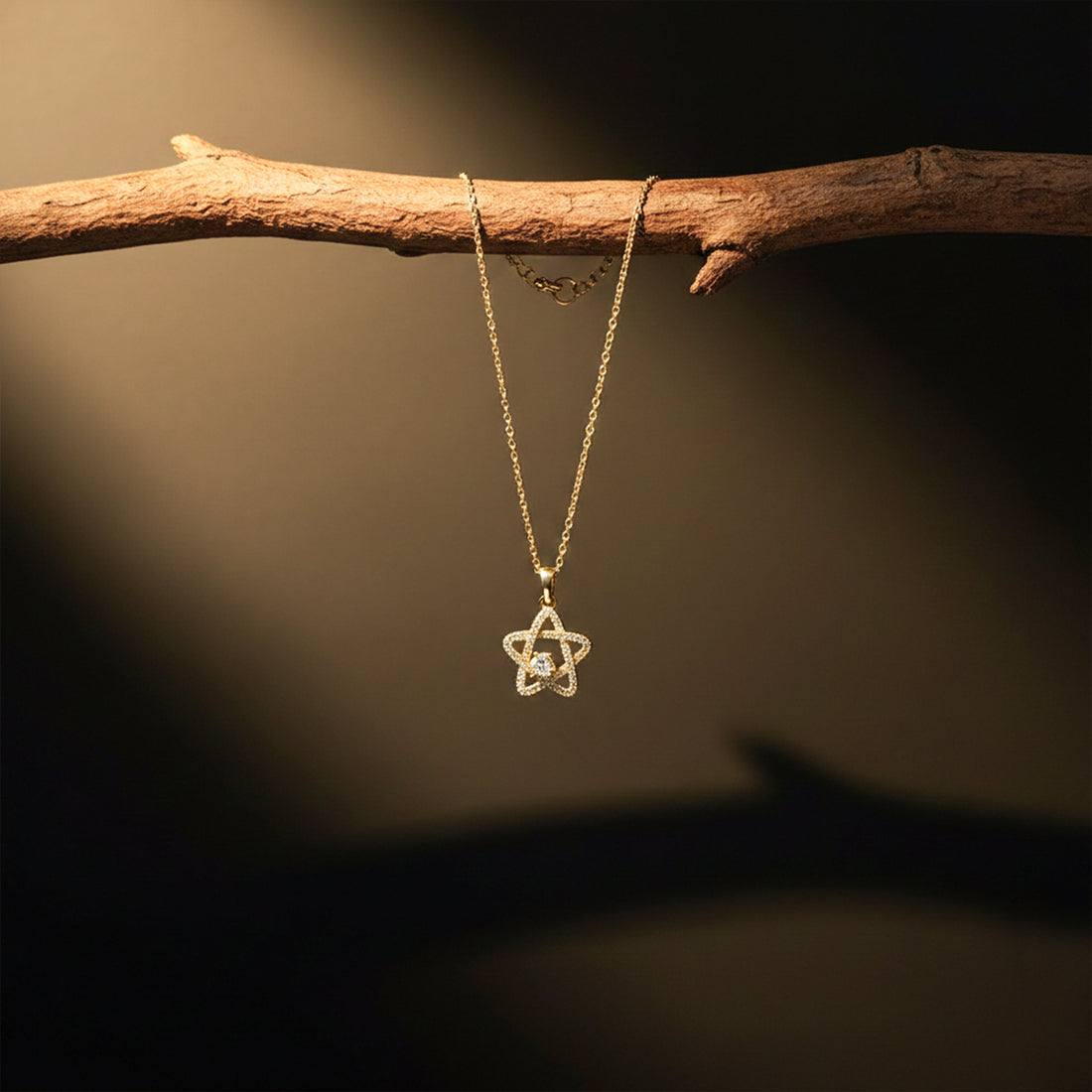 Gold Crystal Star Necklace for women - Finora Jewels