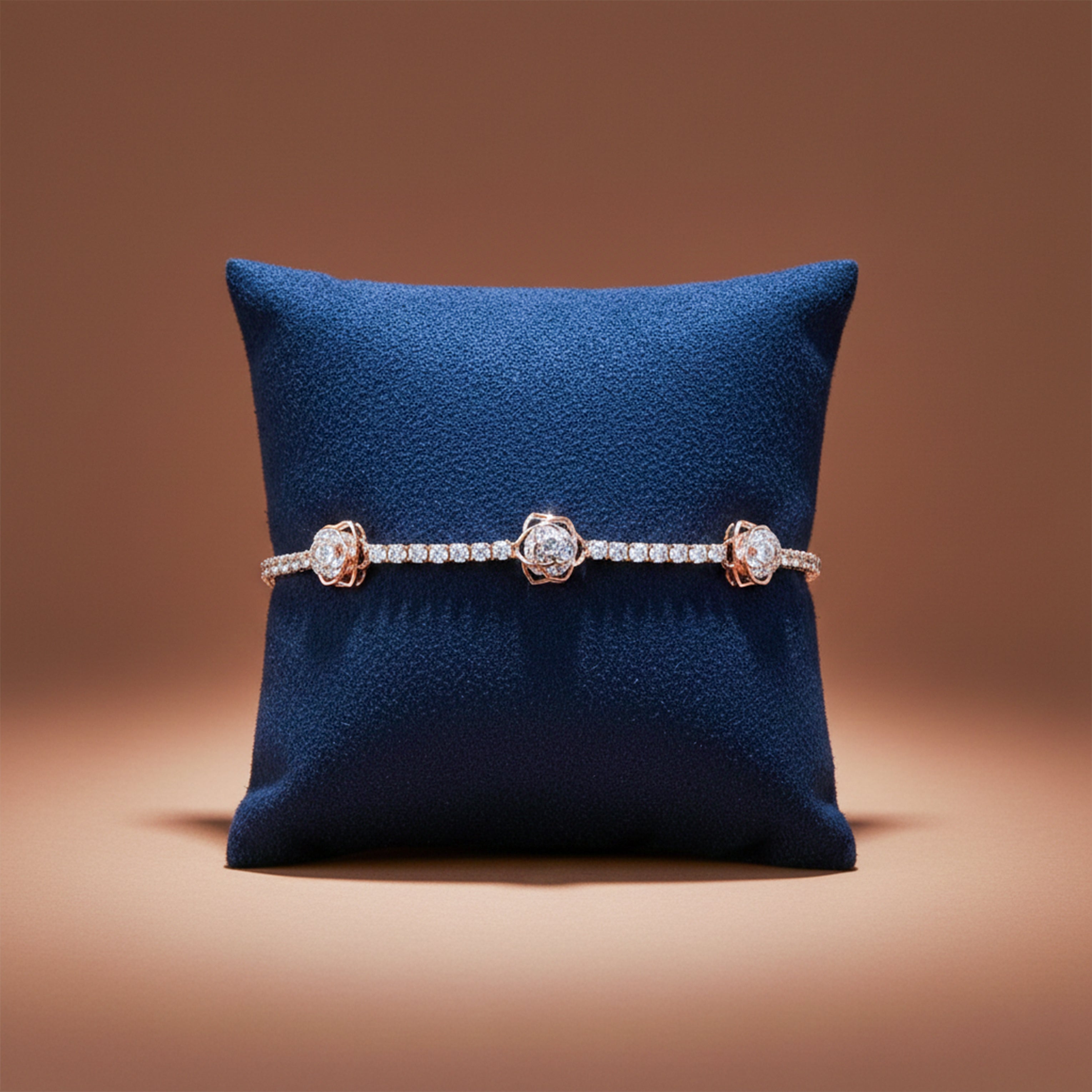 Women Bracelet Floral Tennis Rose Gold jewellery - Finora Jewels