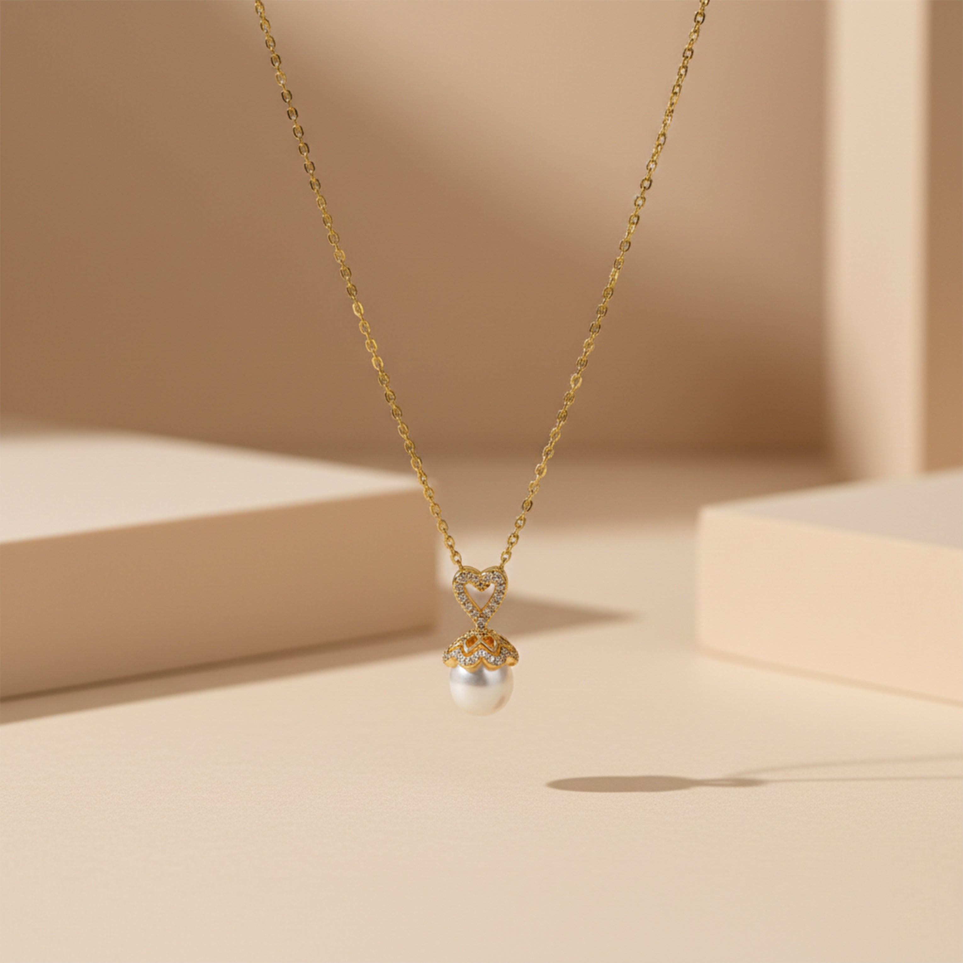 Gold Heart Necklace for women - Finora Jewels