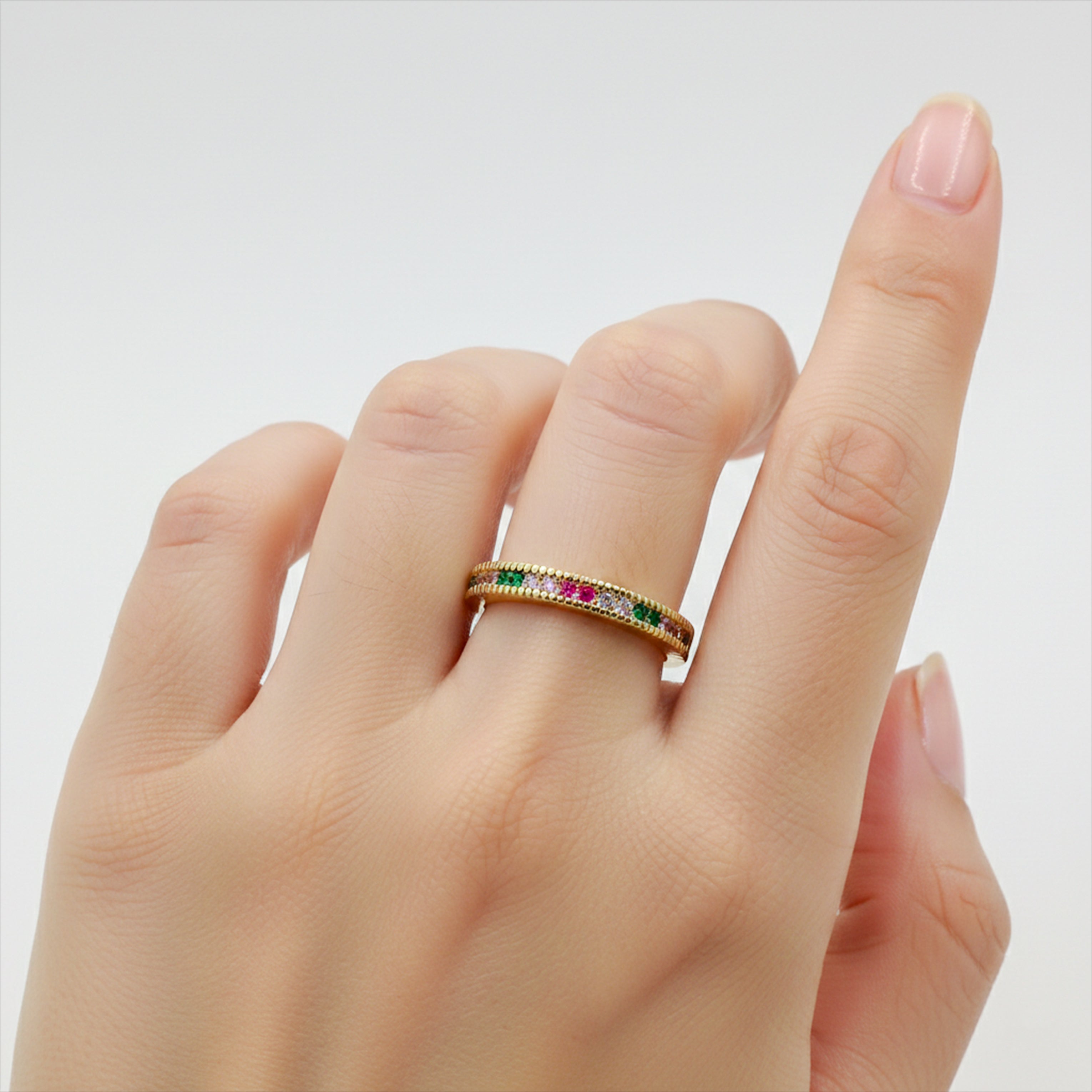 Gold-Toned Rainbow Accent Band Band GWR -53