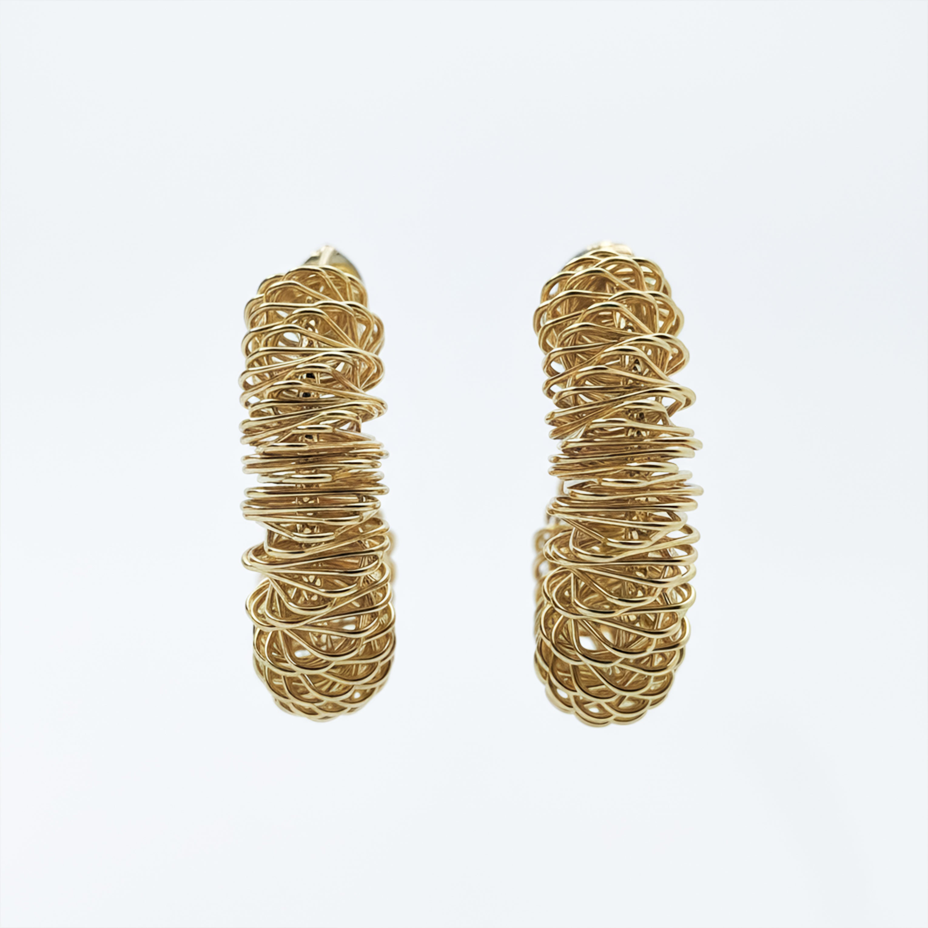 Gold Twisted Textured Hoop Hoop Earrings for women - Finora Jewels