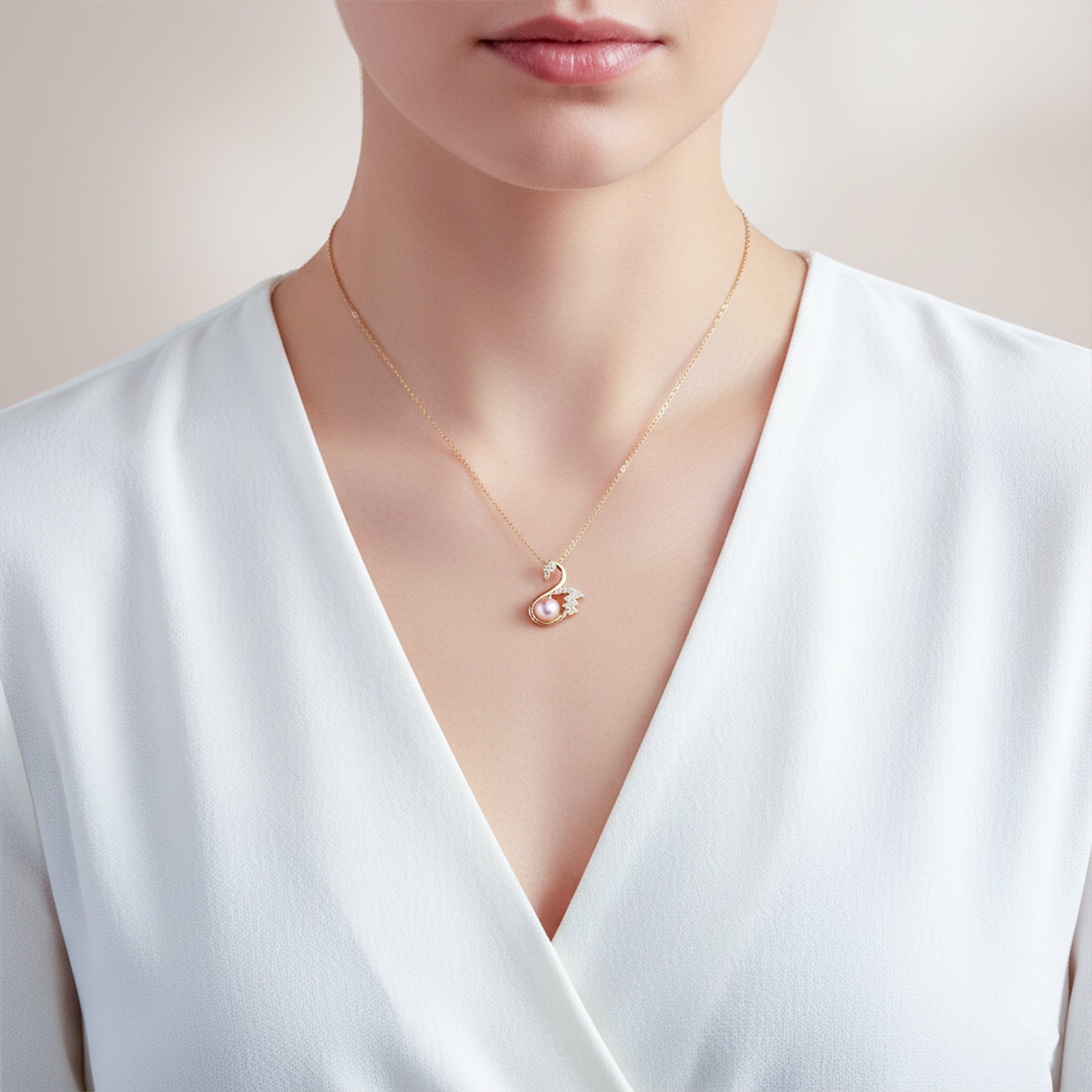 Swan Necklace for women in Gold - Finora Jewels