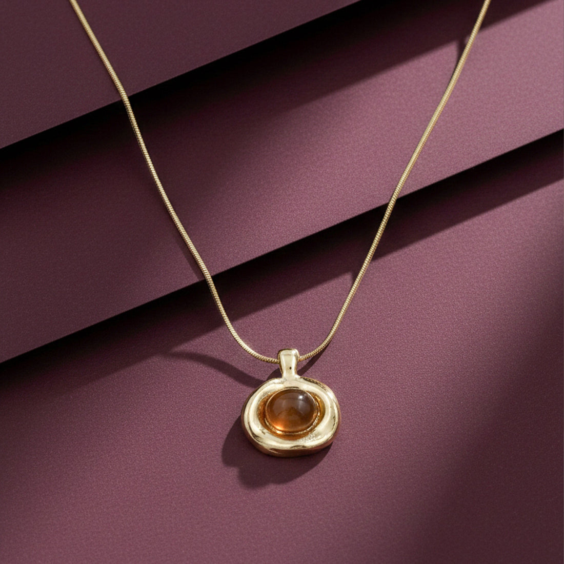 Amber Gold Locket Link Set GWN -66