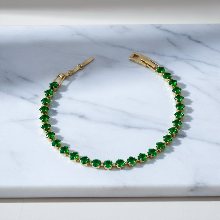 Emerald Clover Tennis Bracelet