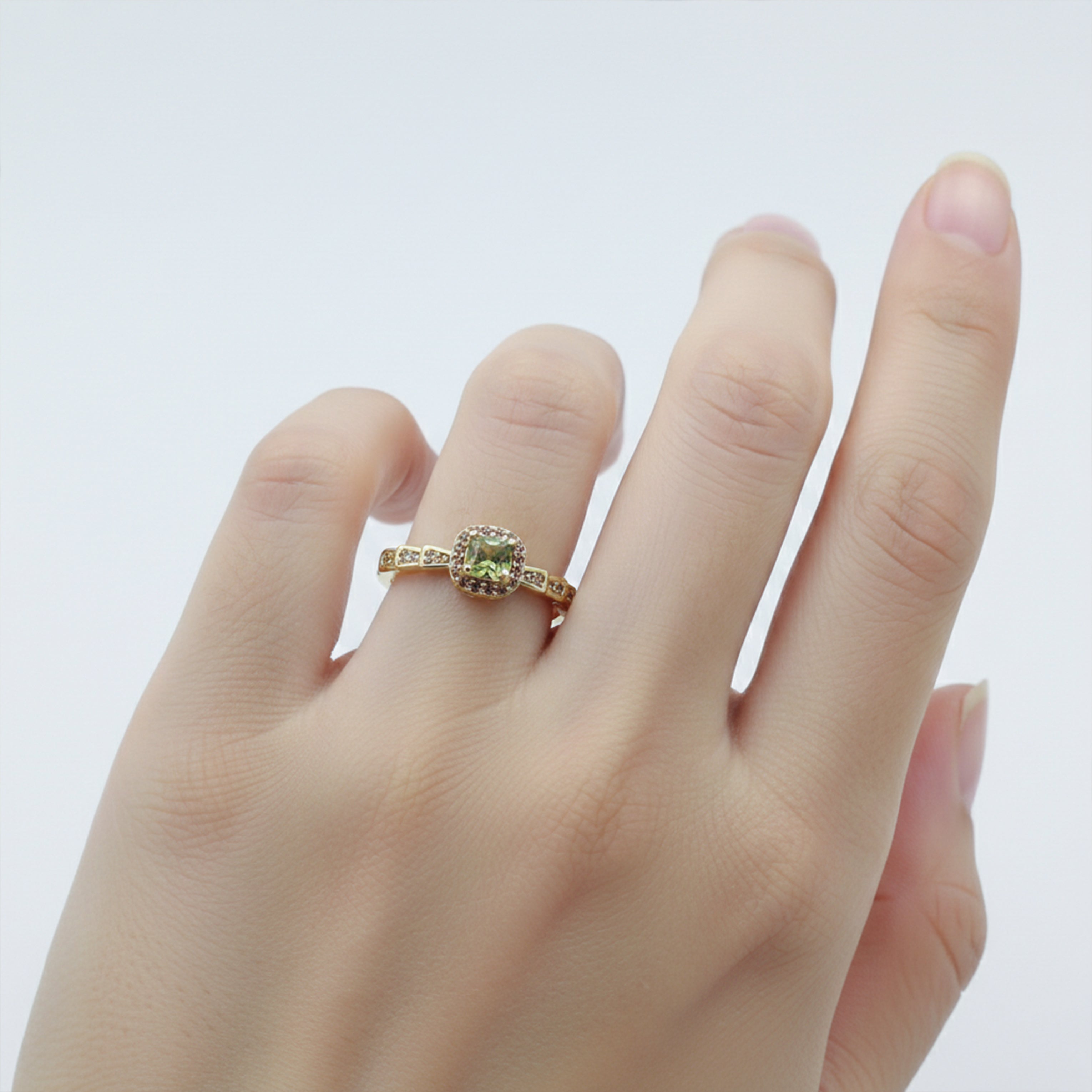 Gold-Toned Olive Encircled Band GWR -45
