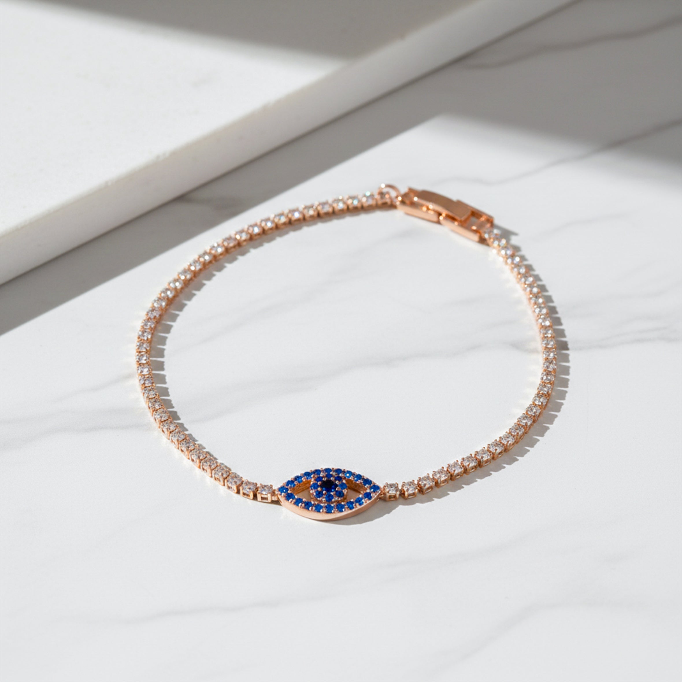 Evil Eye Luxe Tennis Bracelet for women in Gold - Finora Jewels