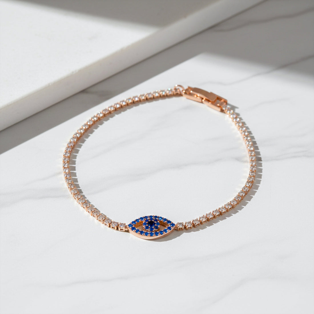 Evil Eye Luxe Tennis Bracelet for women in Gold - Finora Jewels