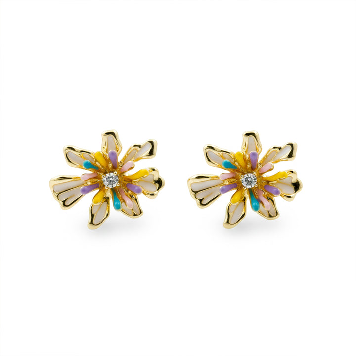 Rainbow Bloom Post Ear Studs GWE -154