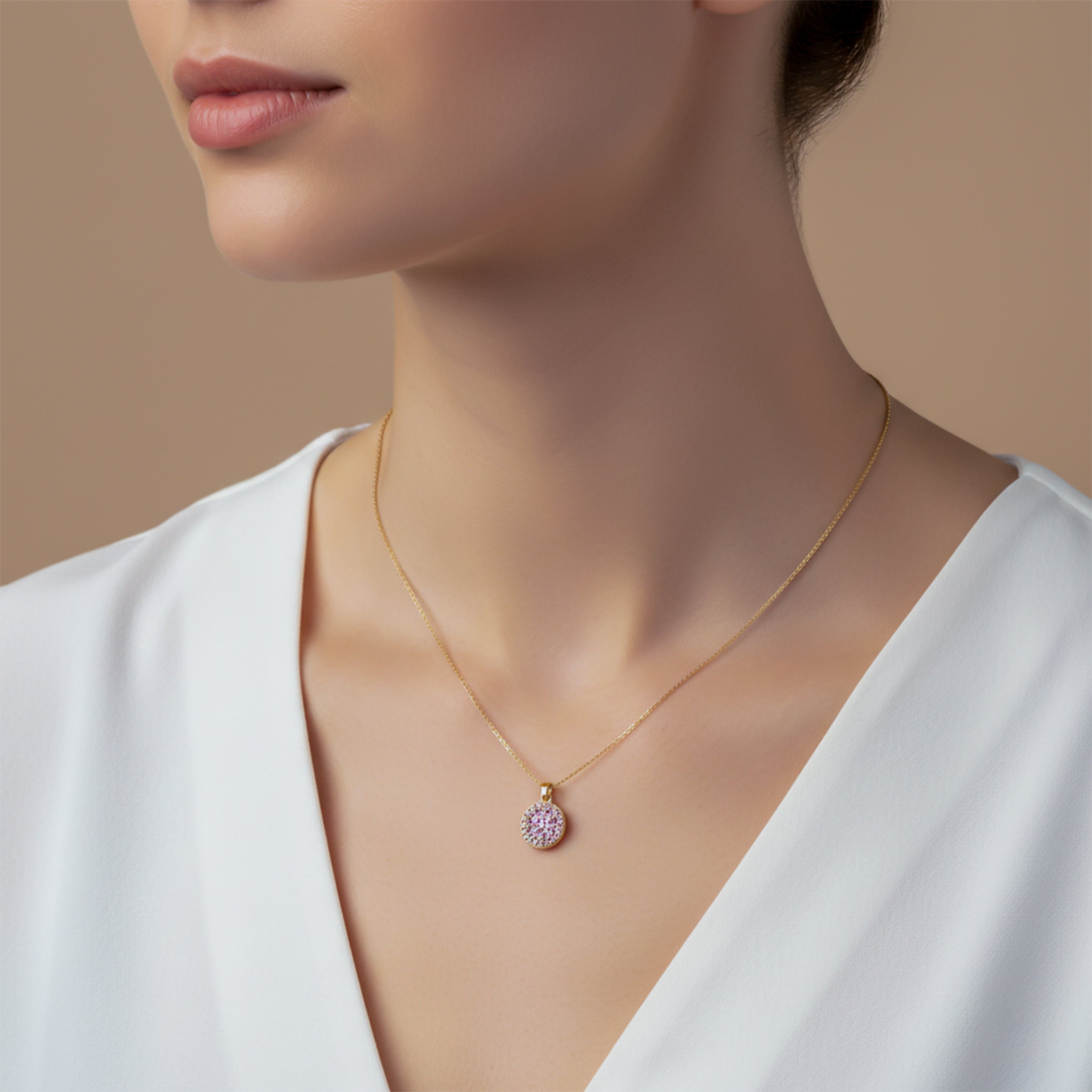 Amethyst-Purple Cubic Zirconia Women Neckless GWN -89