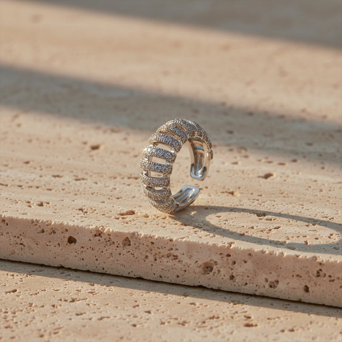 Silver Cubic Zirconia Wrap Band GMR -19