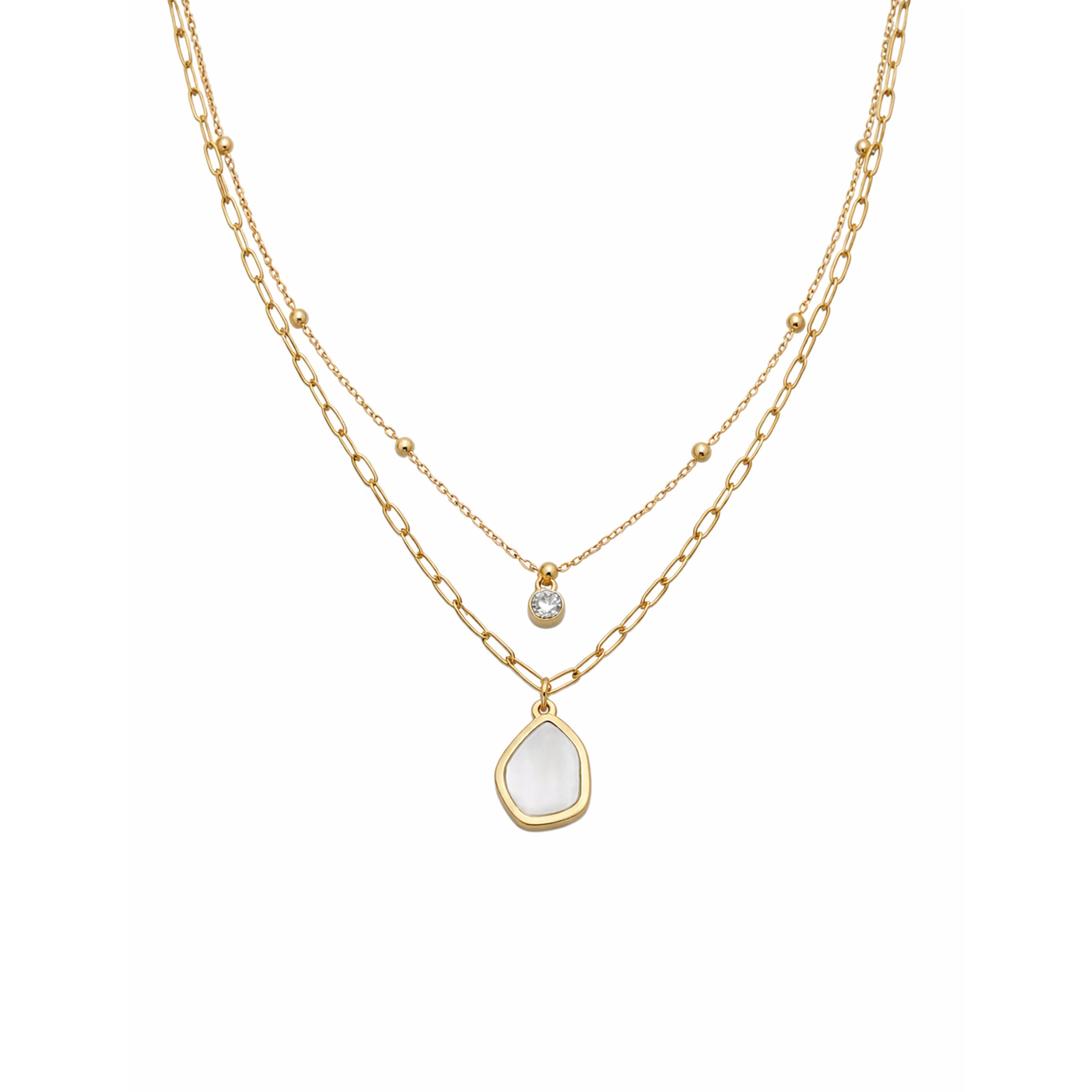 Layered Paperclip Chain Necklace for women in Gold - Finora Jewels