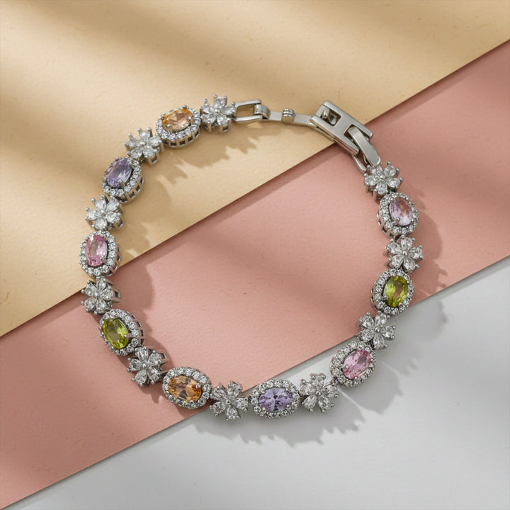 Silver Plated Multi Coloro Bracelet
