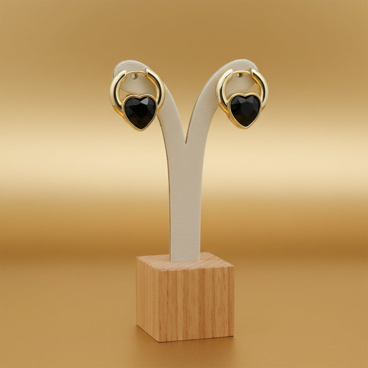 Midnight Love Gold Hoop Ear Studs GWE -66