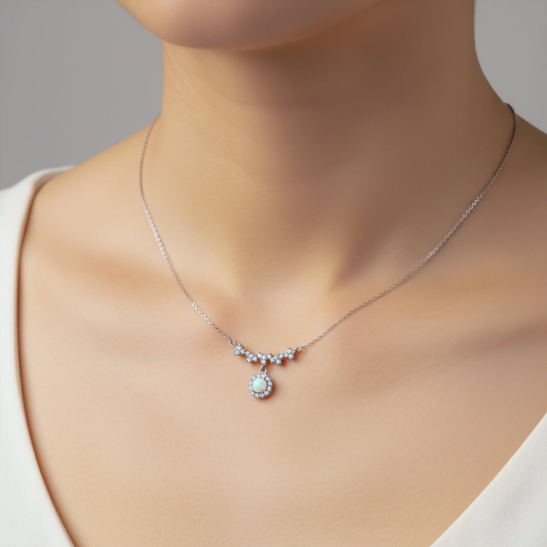 Encircled Moonstone Locket Link Set GWM -83