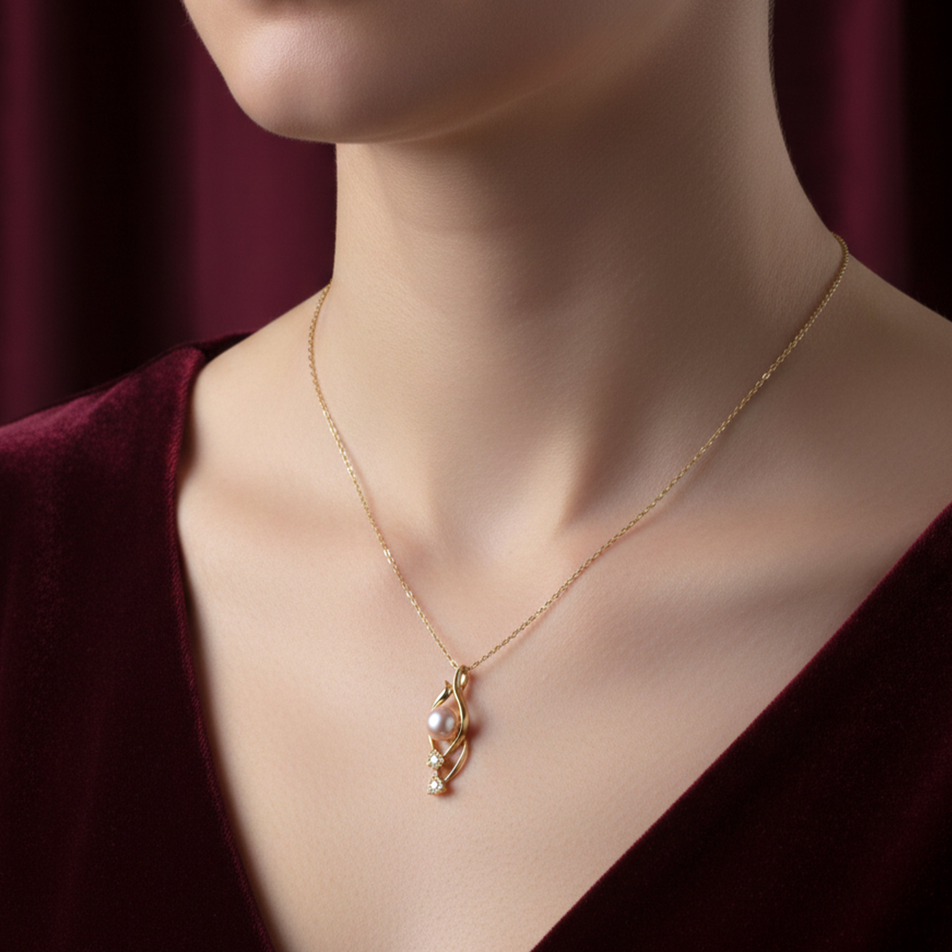 Women Necklace Elegant Teardrop Gold jewellery - Finora Jewels