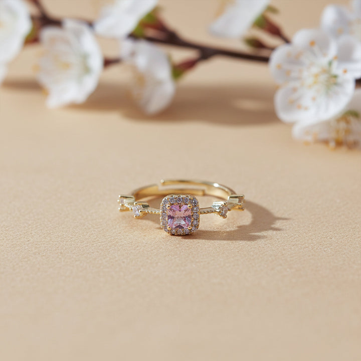 Pink Halo Adjustable Ring
