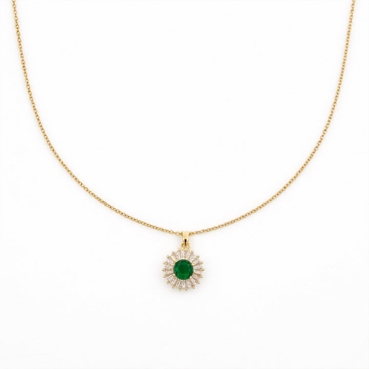 Verde Jade Bloom Zirconia Locket Link Set GWN -82
