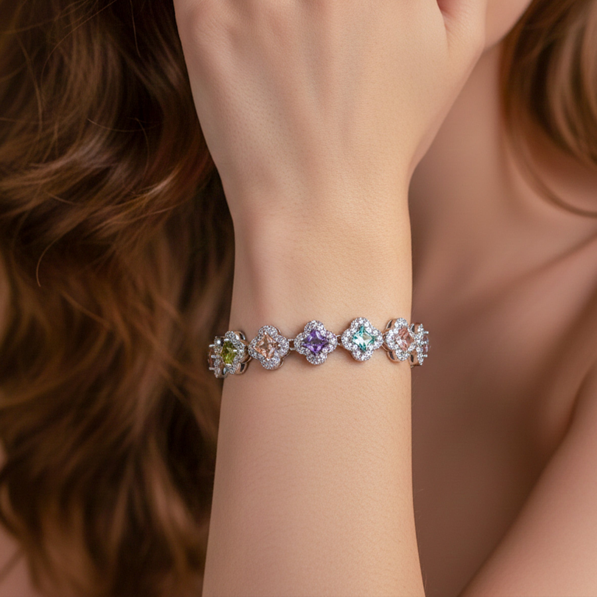 Multi-Color Princess Bracelet for women in Silver - Finora Jewels