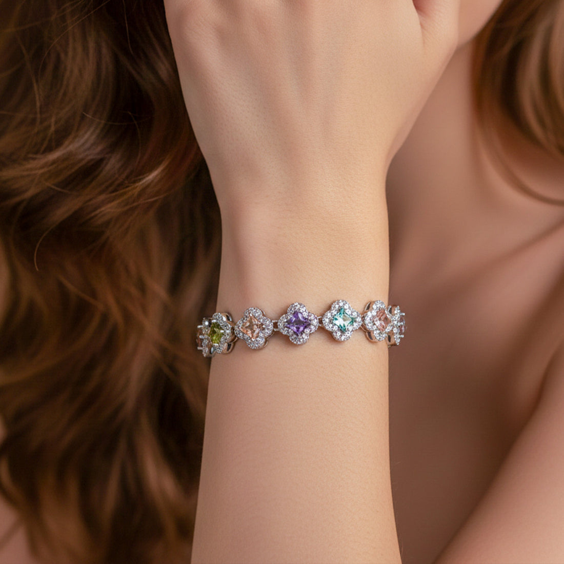 Multi-Color Princess Bracelet for women in Silver - Finora Jewels