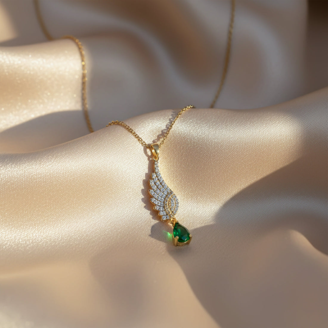 Women Necklace Wing Drop Gold jewellery - Finora Jewels