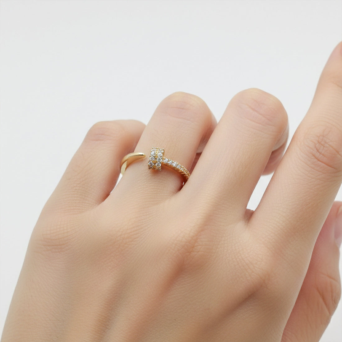 Gold-Toned Nail Flexible Band GWR -66