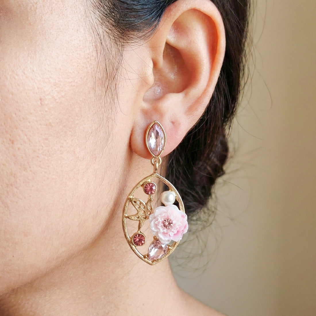 Women Stud Earrings Blush Bloom Gold jewellery - Finora Jewels