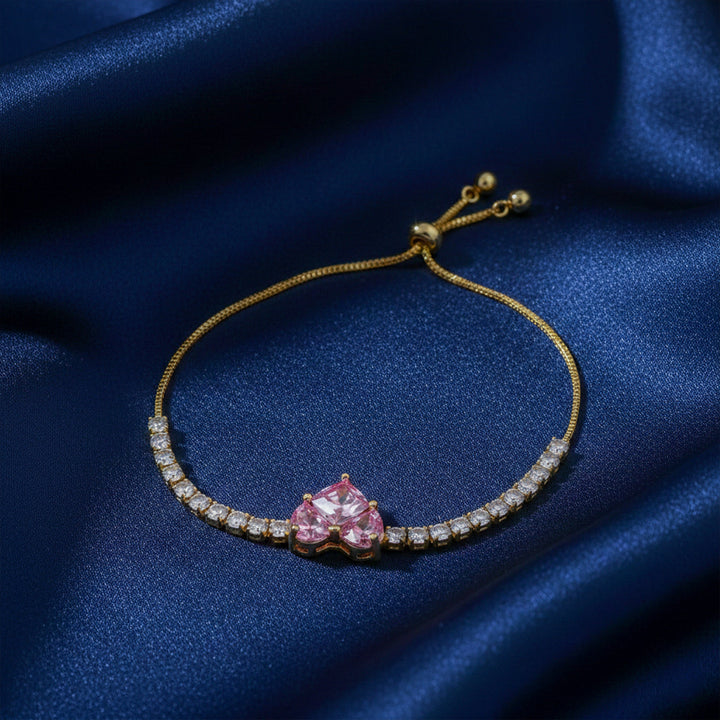 Pink Heart Adjustable Bracelet