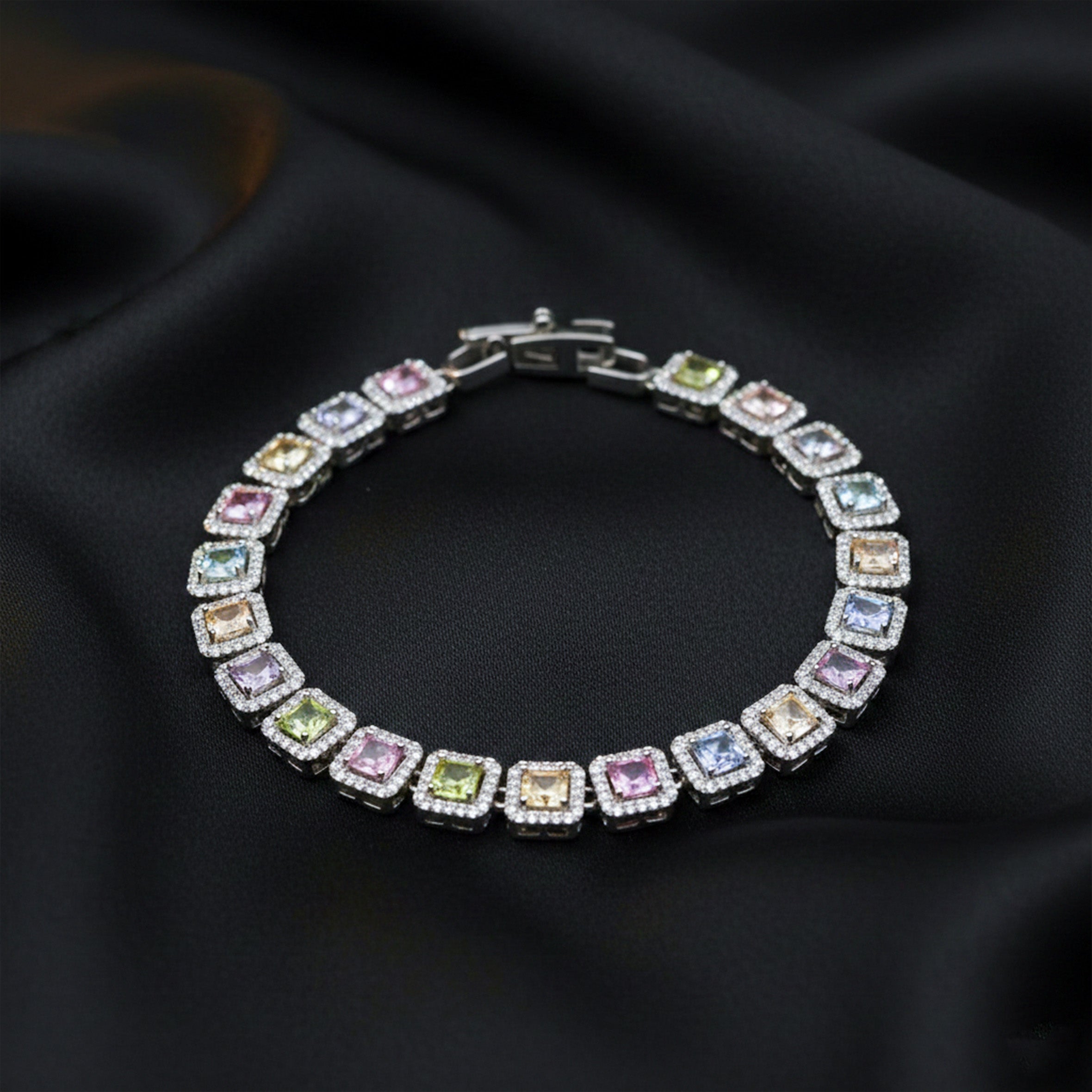 Women Bracelet Princess Cut Silver jewellery - Finora Jewels