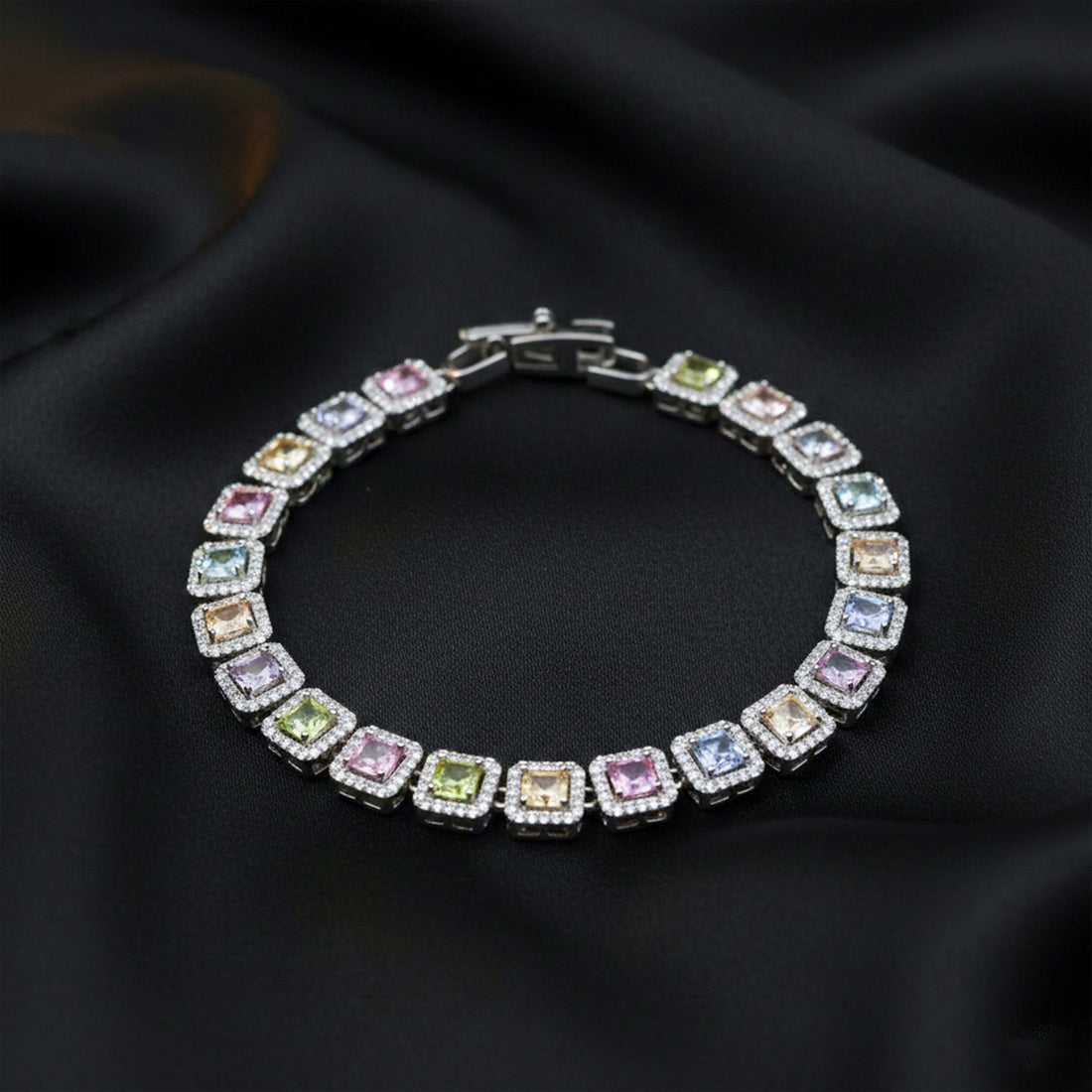 Women Bracelet Princess Cut Silver jewellery - Finora Jewels