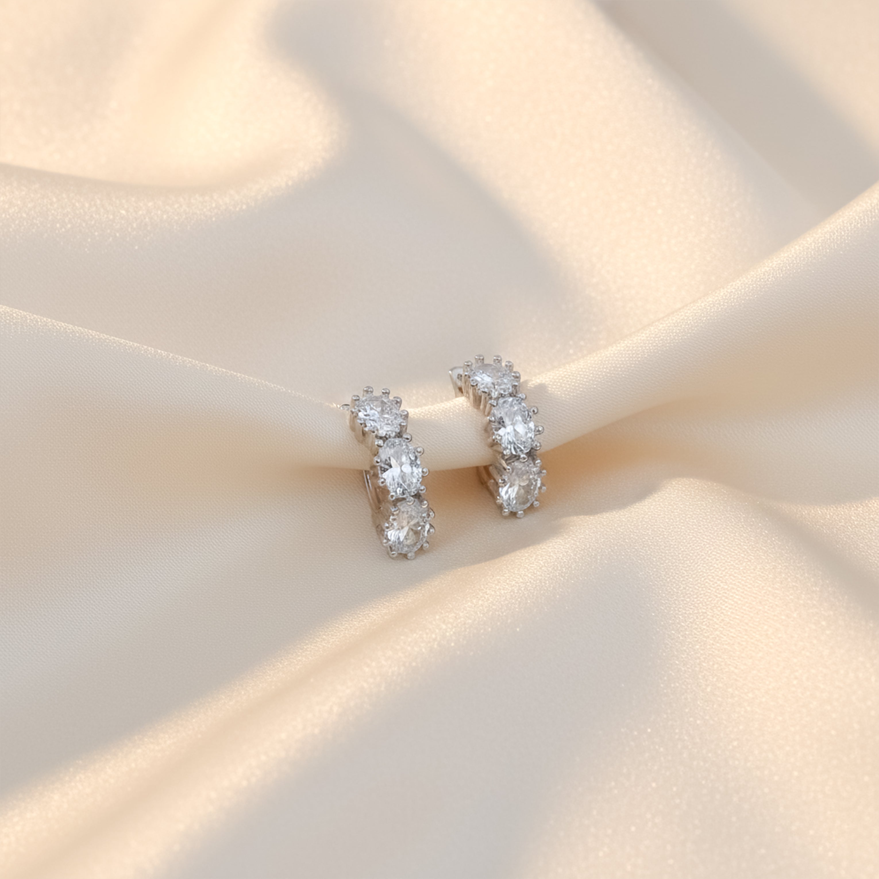 Crystal Cascade Stud Stud Earrings for women in Gold - Finora Jewels