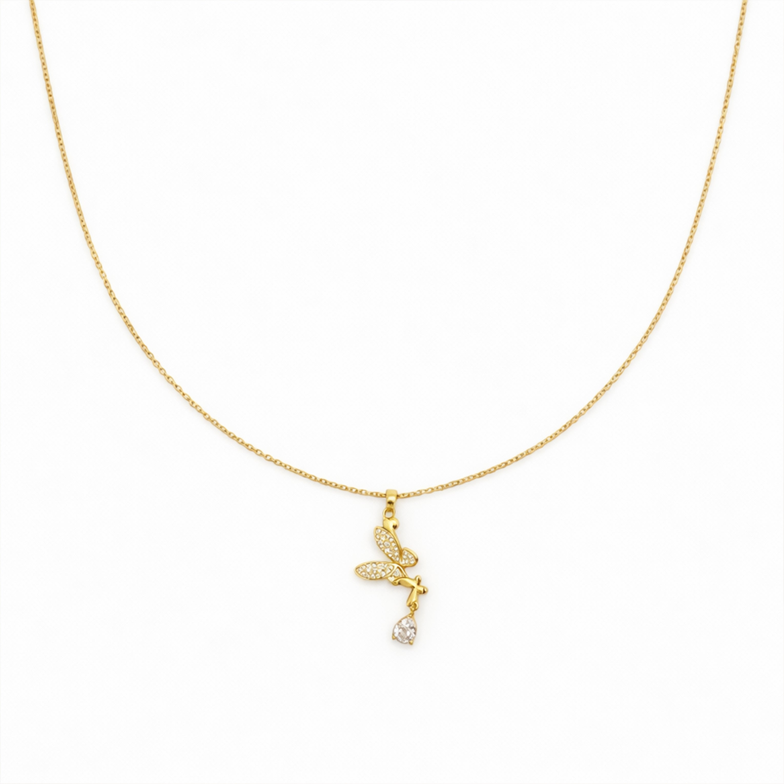 Dangle Zirconia Stone Locket Link Set GWN -147