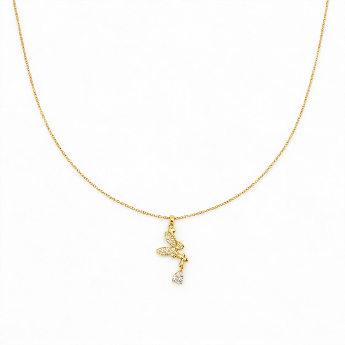 Dangle Zirconia Stone Locket Link Set GWN -147