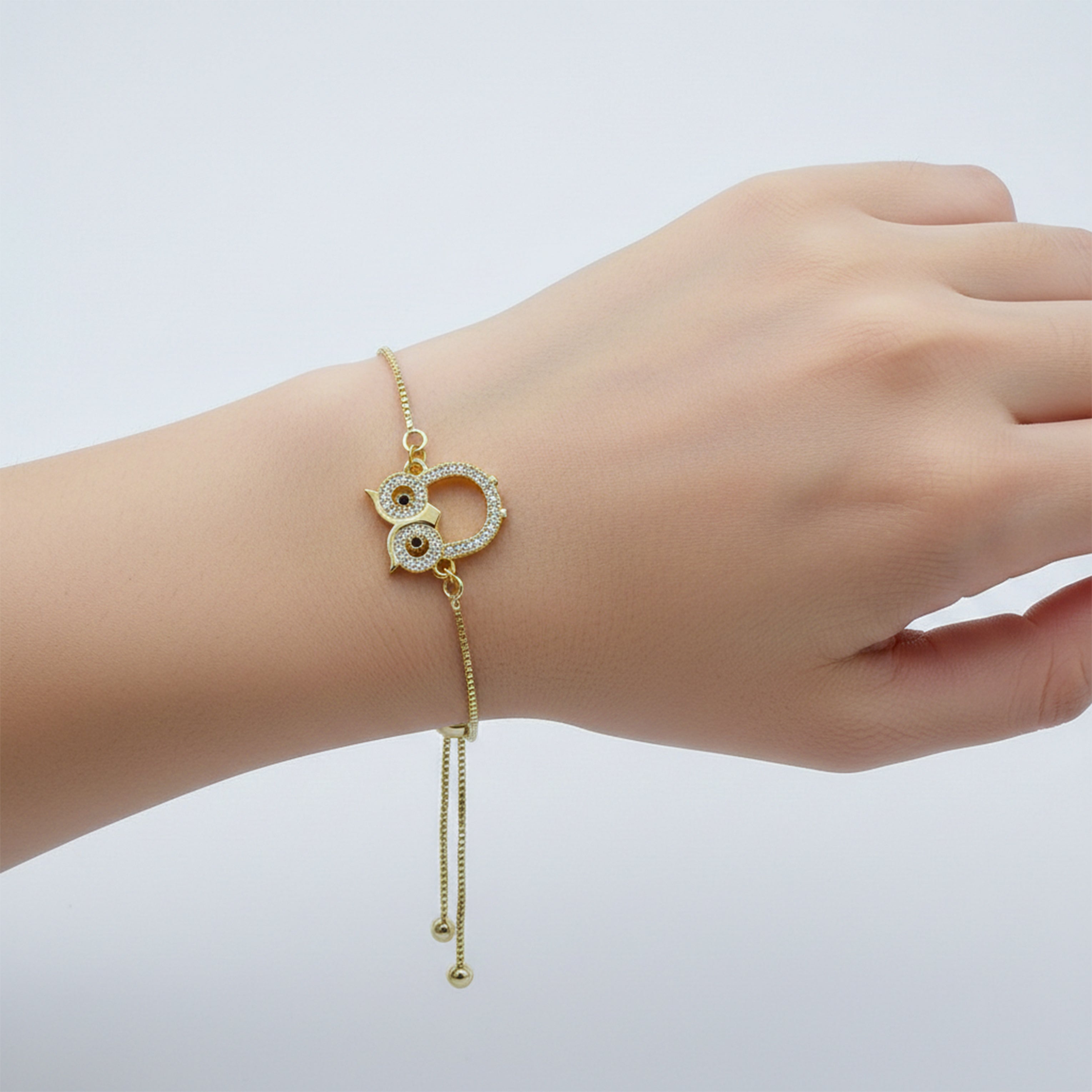 Women Bracelet CZ Owl Gold jewellery - Finora Jewels