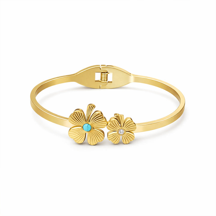 Gold-Toned Twin Bloom Accent Kangan GWK -24