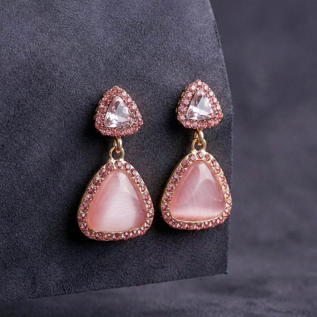 Women Stud Earrings Crystal Drop Gold jewellery - Finora Jewels