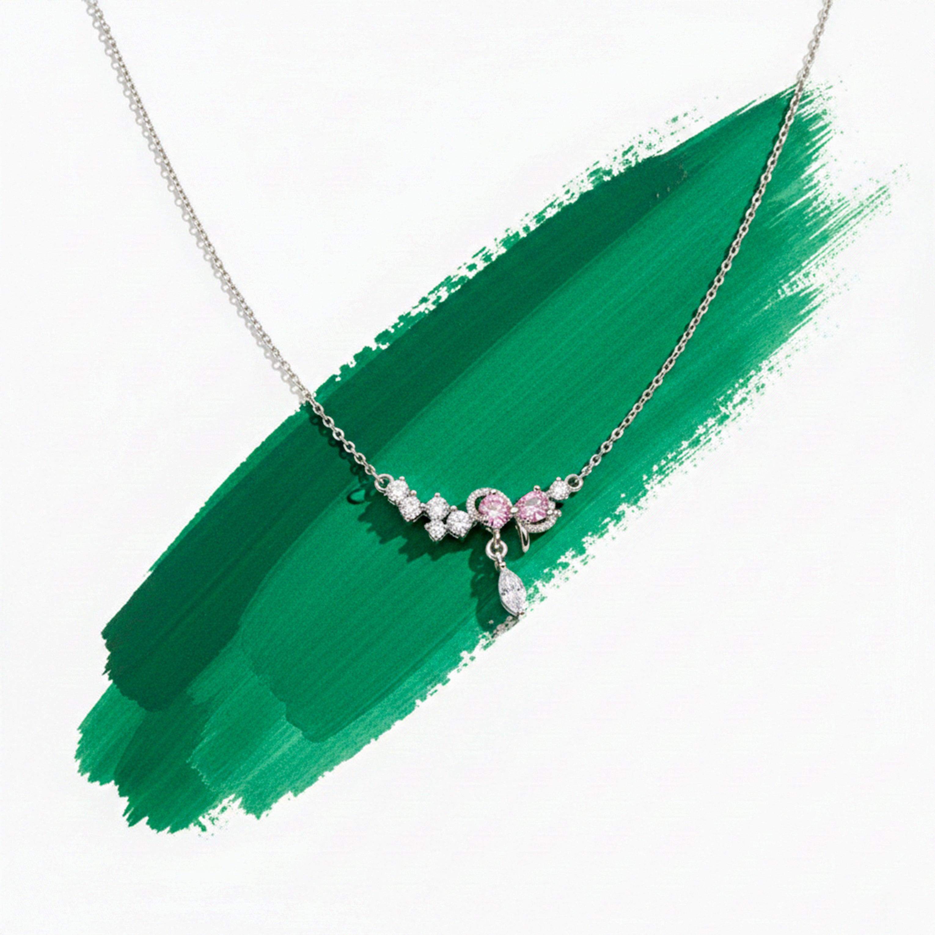 Women Necklace Silver-Tone Dainty Floral Silver jewellery - Finora Jewels