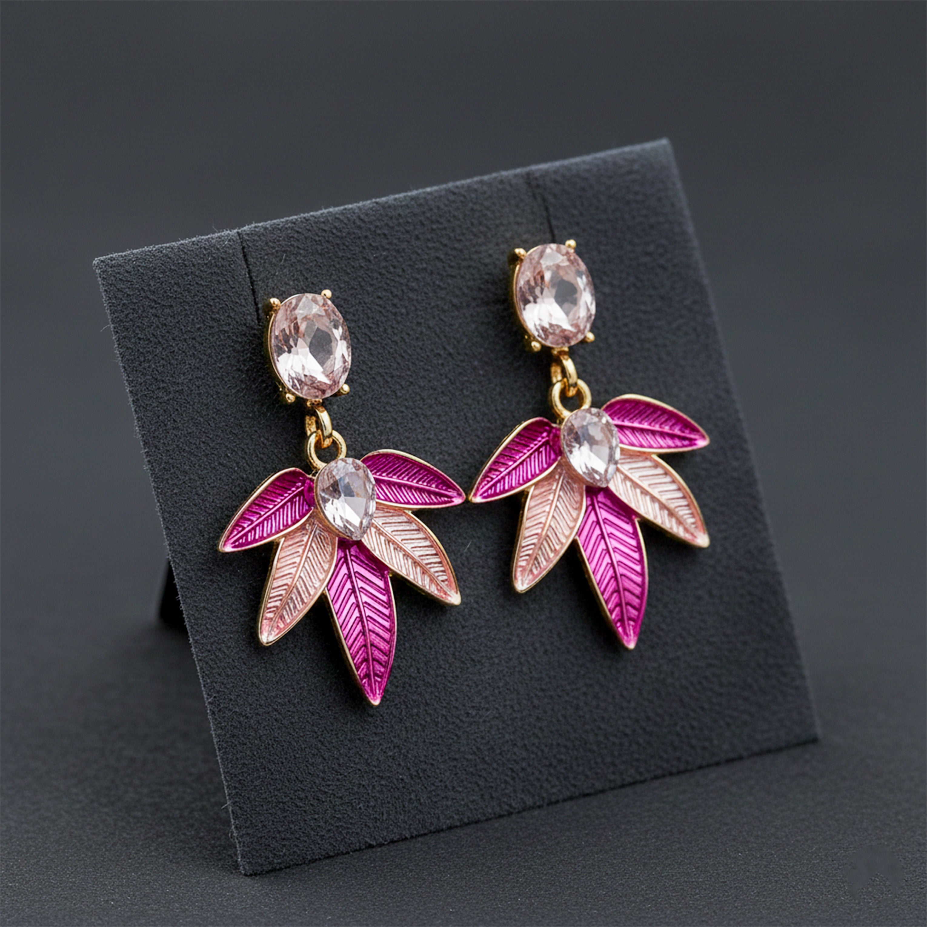 Crystal Drop Stud Earrings for women in Gold - Finora Jewels