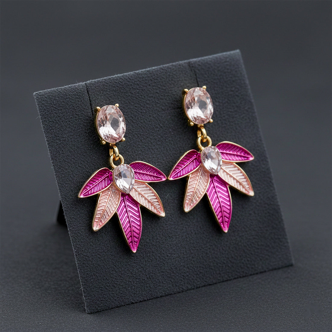 Crystal Drop Stud Earrings for women in Gold - Finora Jewels