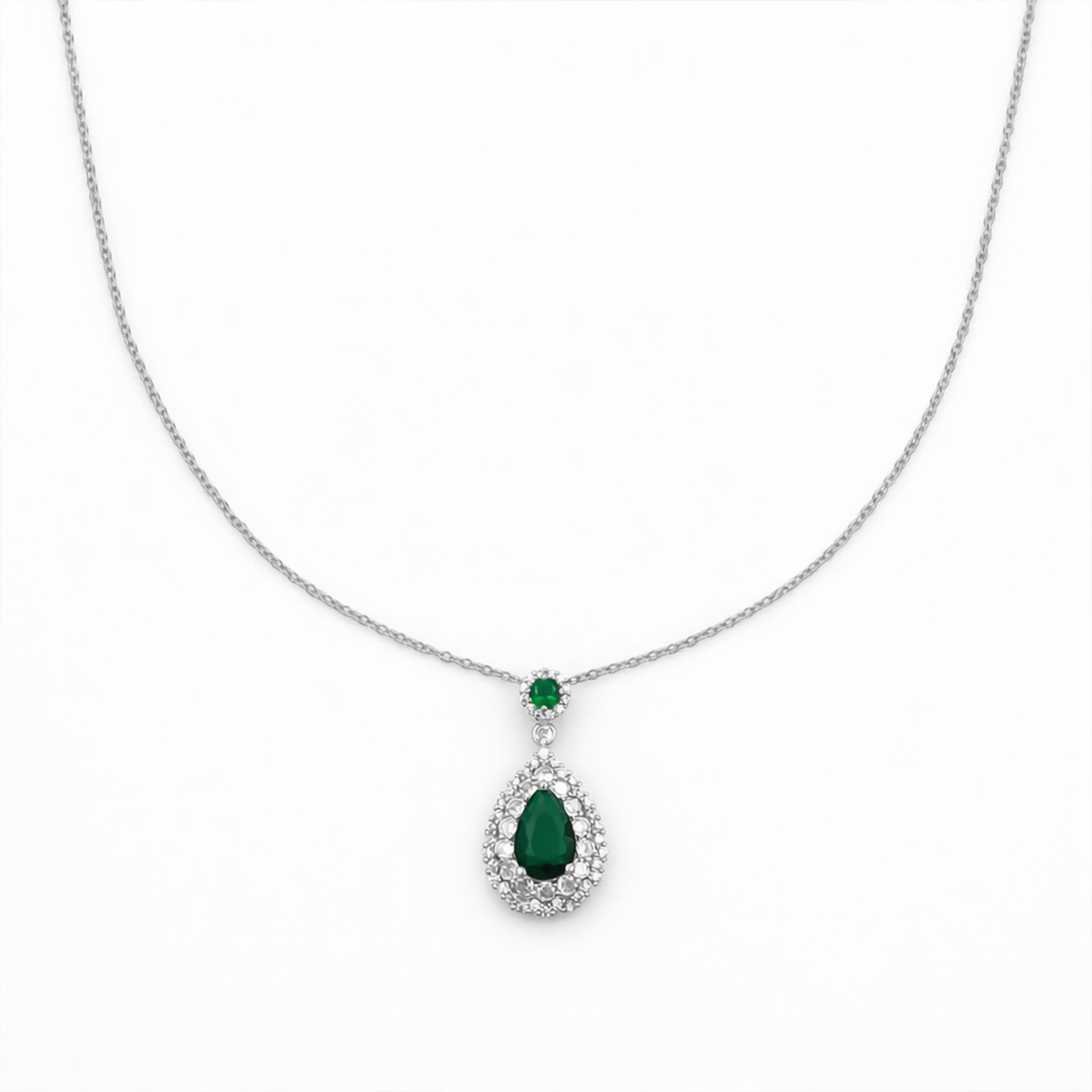 Pear-Cut Encircled Locket Link Set GWN -106