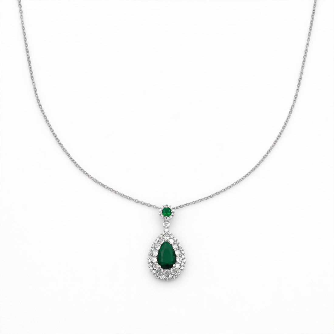 Pear-Cut Encircled Locket Link Set GWN -106